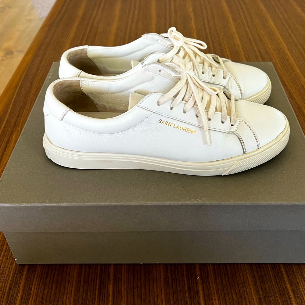 Yves Saint Laurent White Sleek Athletic Sneakers